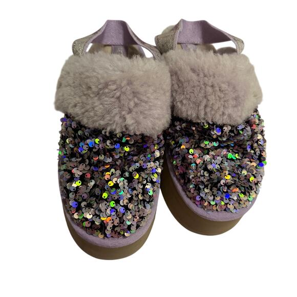 Ugg Funkette chunky sequin platform slippers sz 10 holiday festive sparkly sexy - Picture 2 of 16